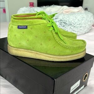 Commonwealth Green Suede Wallabee Shoes